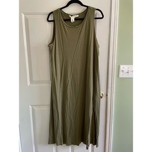 Olive Green Midi Tank Dress